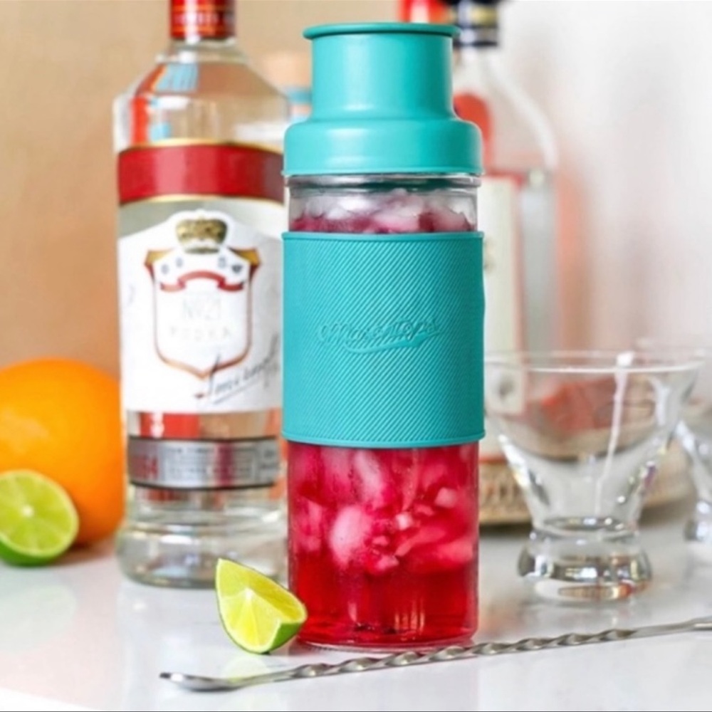 Masontops Mason Jar Cocktail Shaker Kit Teal